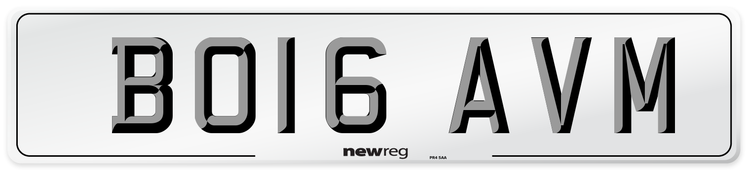 BO16 AVM Number Plate from New Reg